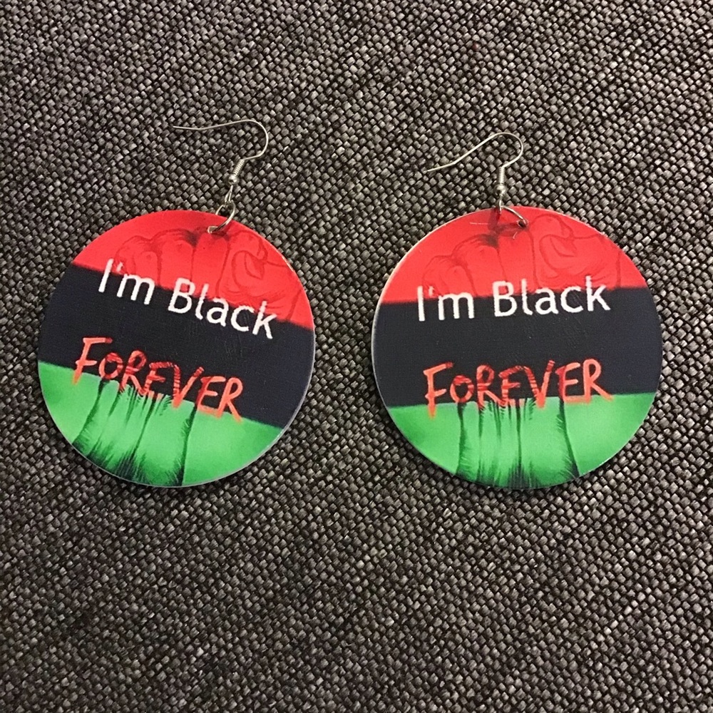 African wooden large earrings made in Kenya